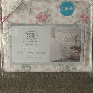 The Farmhouse Rachel Ashwell  Floral Pink Rose Sheet Set Size Queen